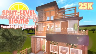 25K SplitLevel Contemporary Home  TUTORIAL  Bloxburg [upl. by Nelleyram]