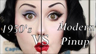 1950s Makeup VS Modern Pinup Makeup [upl. by Iona]