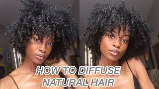 How to Diffuse and Stretch Type 4  3c 4a Natural Hair Minimize Shrinkage Add Volume [upl. by Springer]