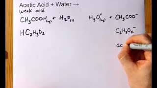 Acetic Acid  Water   acetate and hydronium ions [upl. by Nelsen]