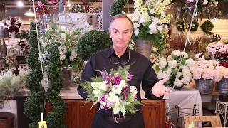 HOW TO Make an EASY and BEAUTIFUL Silk Wedding Bouquet  Artificial Flowers from Silk Scapes [upl. by Rosenbaum]