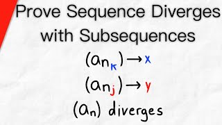 Prove Sequence Diverges with Subsequences  Real Analysis [upl. by Lasyrc]