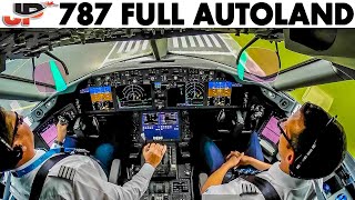 Boeing 787 AUTOLAND in Brussels  Cockpit Views [upl. by Ereveneug]