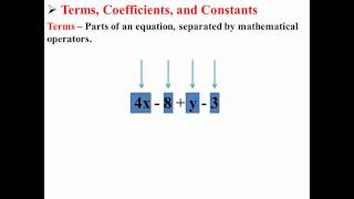 Terms Coefficients and Constants [upl. by Jabe]