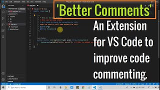 Better Comments  Visual Studio Code extension to improve code commenting [upl. by Munshi72]