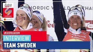 Team Sweden  quotA dream came truequot  Ladies Relay  Seefeld  FIS Nordic World Ski Championships [upl. by Yesnil]