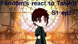 Fandoms react to Tanjiro Demon Slayer S1 E2 [upl. by Croom189]