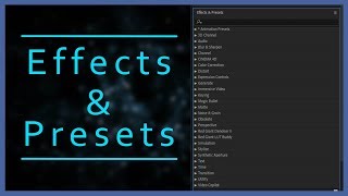 After Effects Tutorials for beginners Effects And Presets [upl. by Asin]