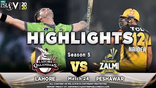 Lahore Qalandars vs Peshawar Zalmi  Full Match Highlights  Match 24  10 March  HBL PSL 2020 [upl. by Norton]