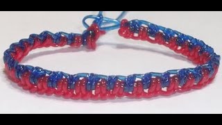 TUTORIAL DIY COMO HACER UNA PULSERA CON HILO DE PLASTICO EN ZIG ZAG ZIPPER CREMALLERA [upl. by Kathryn]