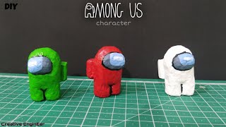 How to make AMONG US character with paper  DIY Among Us Crewmate [upl. by Aikcin]