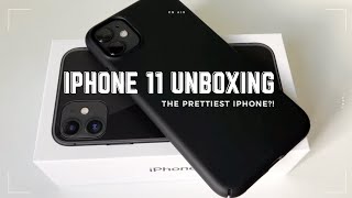 iPhone 11 black UNBOXING  accessories  upgrade from iPhone 8 [upl. by Joete456]