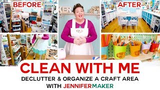 Clean with Me  Messy amp Cluttered Craft Room  Organization Motivation [upl. by Akirdna]