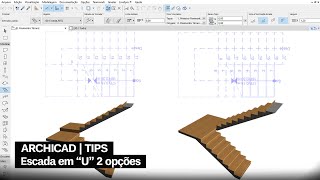 Modelagem de Escadas em quotUquot 2 opções  ARCHICAD TIPS [upl. by Lika489]