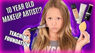 10 Year Old Kid Teaches Makeup Easy Foundation Routine Makeup Tutorial [upl. by Ulberto]