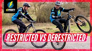 Derestricted Vs Restricted E Bike Comparison  Road Downhill Run amp Trail Loop [upl. by Roleat]