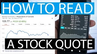 How To Read A Stock Quote [upl. by Milore635]