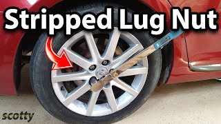 How to Remove Stripped Lug Nut Stud on Your Car [upl. by Suoivatram]