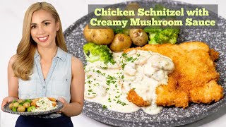 Chicken Schnitzel with Creamy Mushroom Sauce [upl. by Amoakuh]