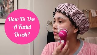 HOW TO USE A FACIAL CLEANSING BRUSH  CONAIR TRUE GLOW [upl. by Arimaj]