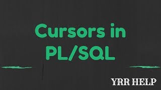 Cursors in Oracle PLSQL [upl. by Eustache]