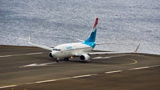 BEAUTIFUL LUXAIR BOEING 737 700 Landing and Takeoff At Madeira Airport 14 03 2020 [upl. by Naitsabas]