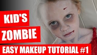 Halloween Makeup Tutorial  Kids Zombie Makeup [upl. by Salamone]