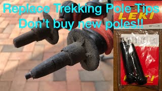 Replace Trekking Pole Tips  Dont Buy New Poles [upl. by Leivad]