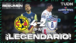 Resumen y goles  América 4552 Pachuca  Torneo Guard1anes 2021 BBVA MX  4tos Vuelta  TUDN [upl. by Royden868]