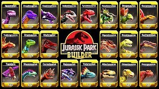 ALL MAX LEVEL 40 DINOSAURUS JURASSIC PARK BUILDER [upl. by Oliy]