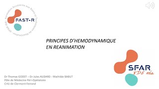 Principes dhémodynamique en réanimation [upl. by Laurens133]