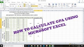 HOW TO CALCULATE GPA USING MICROSOFT EXCEL [upl. by Neo]