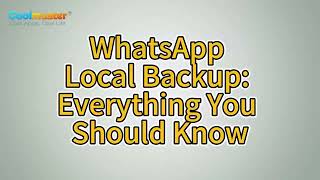 WhatsApp Local Backup A Complet Guide [upl. by Hilel]