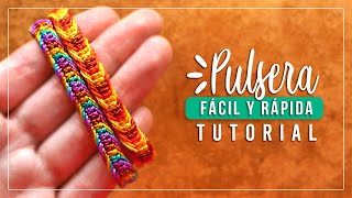 Cómo hacer pulsera de hilo fácil y rápida 5✨ Paso a Paso  DIY Macrame Friendship Bracelet [upl. by Atyekram]