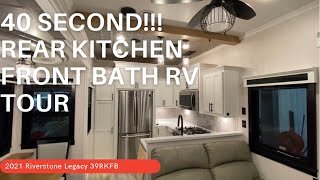 21 Riverstone Legacy 39RKFB Shorts Tour by Forest River RV Amazing Rear Kitchen Front Bath RV [upl. by Suiradal601]