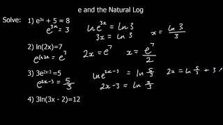 The Exponential Function e and The Natural Log ln [upl. by Coleen]