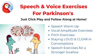 Parkinsons Speech Voice amp Swallow Workout  BEGINNER LEVEL [upl. by Inavihs913]