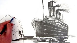 How to Draw the Titanic Pencil Drawing [upl. by Dickie]