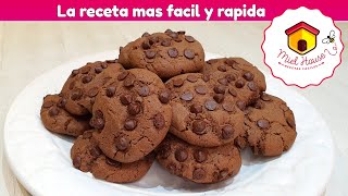 Como hacer galletas de chocolate EN MINUTOS receta fácil y rápida [upl. by Melessa]