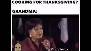 Grandma Thanksgiving Rap Song quotBeans Greens Potatoes Tomatoesquot Lyrics [upl. by Khalin]