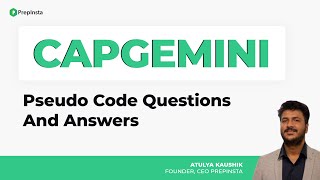 Capgemini Pseudocode Questions and Answers 2021 [upl. by Atikkin]