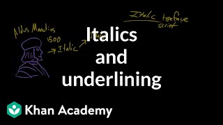 How to use italics and underlines  Punctuation  Khan Academy [upl. by Rafiq]