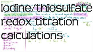 Iodine and sodium thiosulfate redox titration calculations  ALevel Chemistry [upl. by Milt]