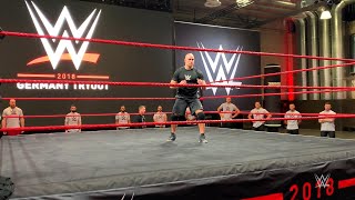 See how WWE hopefuls begin a WWE tryout [upl. by Asserac]