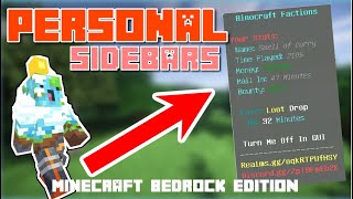 HOW TO CREATE PERSONAL SIDEBARS  Minecraft Bedrock Commands NEW VERSION [upl. by Ahser774]