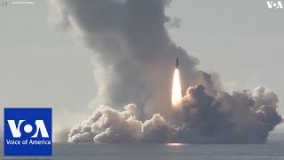 Russian Ministry of Defense released a VIDEO of nuclear submarine testfired of 4 ballistic missiles [upl. by Anol]