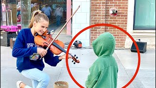 THE BOY KISSED ME during my street performance  Warrior  Violin Cover  Karolina Protsenko [upl. by Karlis]