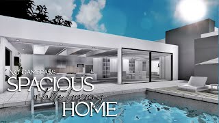 Bloxburg No Gamepass  Spacious White Luxury Home  Family Modern Mansion Speebuild [upl. by Platas]