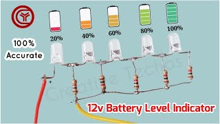 Simple 12 volt battery level indicator circuit [upl. by Airyk]