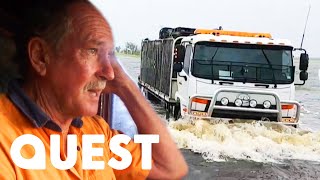 Aussie Trucker Drives Through Highways Devastated By A Cyclone  Outback Truckers [upl. by Carrel444]